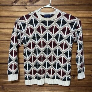 Northern Isles Sweater Mens Size Large Hand Knit Coogi Style Textured Vintage